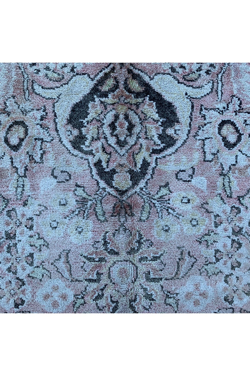 AUTHENTIC HAND KNOTTED VINTAGE KASHMIRI SILK AREA RUG 6.0 X 4.1 FT (659 GER)