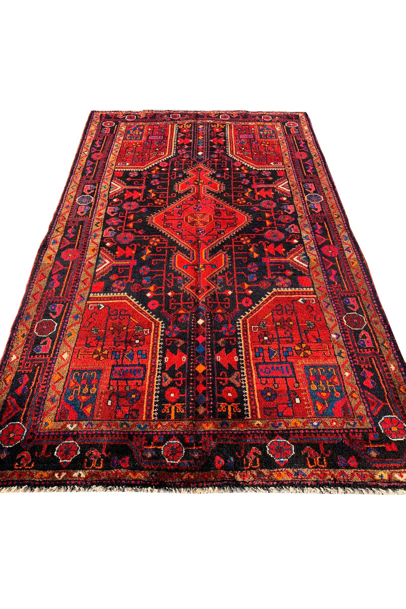 AUTHENTIC HAND KNOTTED VINTAGE HAMIDOUN WOOL AREA RUG 7.3 X 4.4 FT (538 GER)