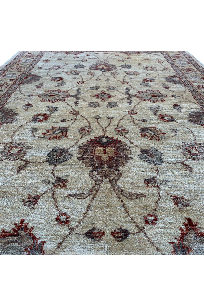 AUTHENTIC HAND KNOTTED VINTAGE AFGHAN CHOBI WOOL AREA RUG 6.2 X 4.1 FT (665 GER)