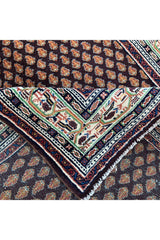 AUTHENTIC HAND KNOTTED VINTAGE BADAM GUL WOOL AREA RUG 6.6 X 4.1 FT (671 GER)