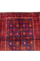 DISTRESSED HAND KNOTTED VINTAGE ZAIDAN BALOUCH WOOL AREA RUG 6.0 X 3.7 FT (470 GER)