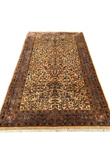 DISTRESSED HAND KNOTTED VINTAGE AFGHAN TURKMEN BASHEERI WOOL AREA RUG 5.3 X 3.1 FT (587 GER)