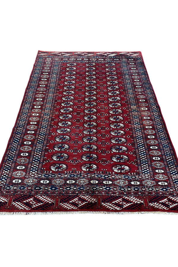 AUTHENTIC HAND KNOTTED PAKISTANI BOKHARA JHALDAR WOOL AREA RUG 5.9 X 3.11 FT (675 GER)