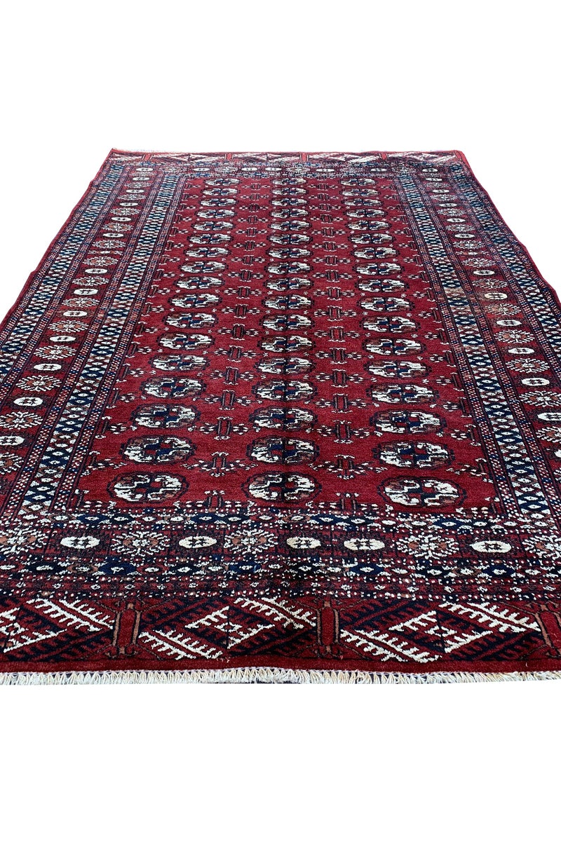 AUTHENTIC HAND KNOTTED PAKISTANI BOKHARA JHALDAR WOOL AREA RUG 5.9 X 3.11 FT (675 GER)