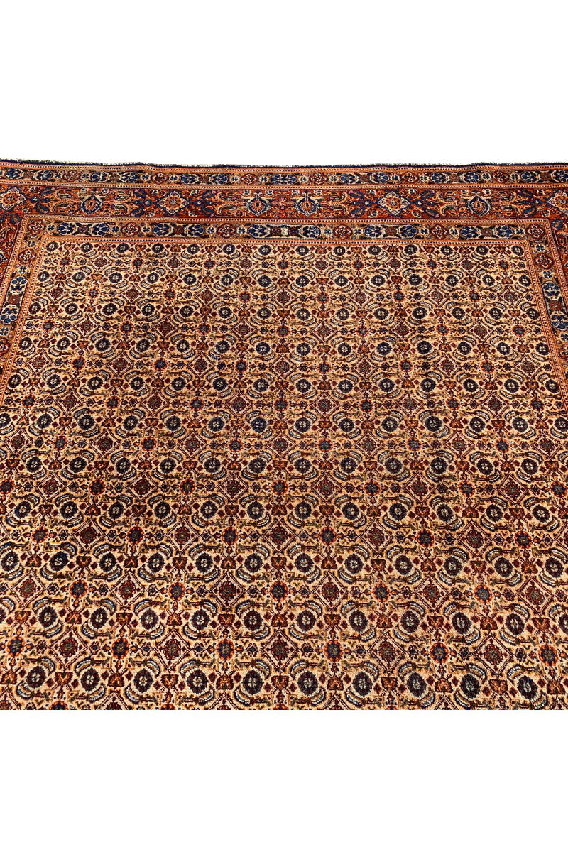 AUTHENTIC HAND KNOTTED VINTAGE YAMOUD WOOL AREA RUG 6.7 X 6.6 FT (552 GER)