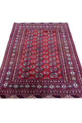 AUTHENTIC HAND KNOTTED PAKISTANI BOKHARA JHALDAR WOOL AREA RUG 5.9 X 4.5 FT (678 GER)