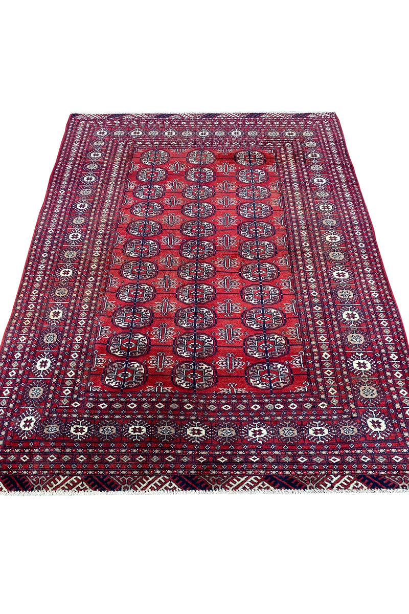 AUTHENTIC HAND KNOTTED PAKISTANI BOKHARA JHALDAR WOOL AREA RUG 5.9 X 4.5 FT (678 GER)