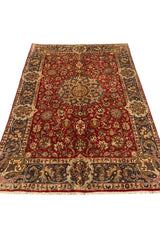 AUTHENTIC HAND KNOTTED VINTAGE QIRMOUN WOOL AREA RUG 6.4 X 4.6 FT (556 GER)