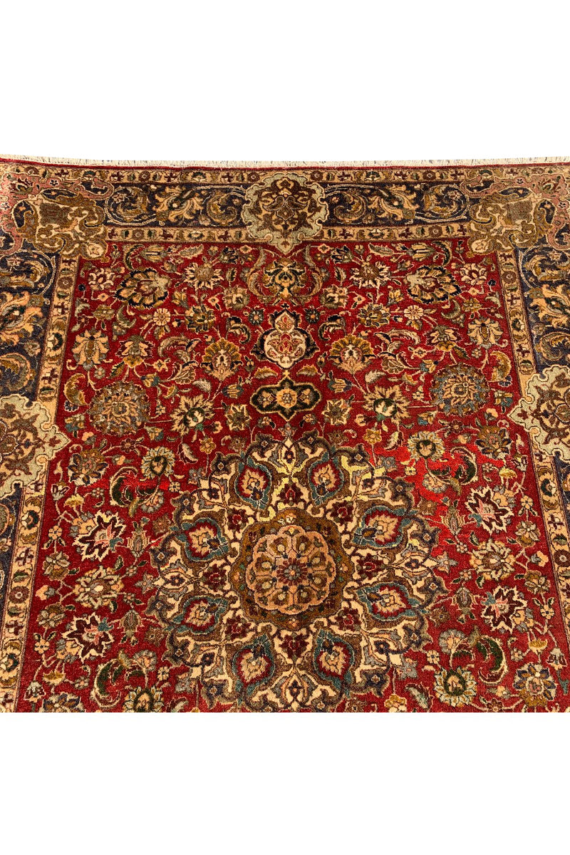 AUTHENTIC HAND KNOTTED VINTAGE QIRMOUN WOOL AREA RUG 6.4 X 4.6 FT (556 GER)