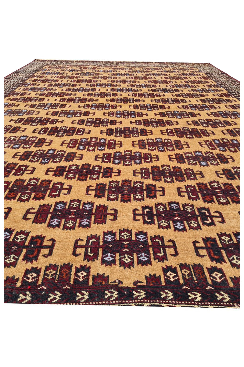 VINTAGE TURKMEN SARA RUG 12.2 x 8.3 Ft