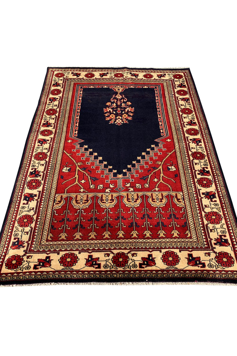 AUTHENTIC HAND KNOTTED VINTAGE PAKISTANI BOKHARA JHALDAR WOOL AREA RUG 6.2 X 4.2 FT (579 GER)