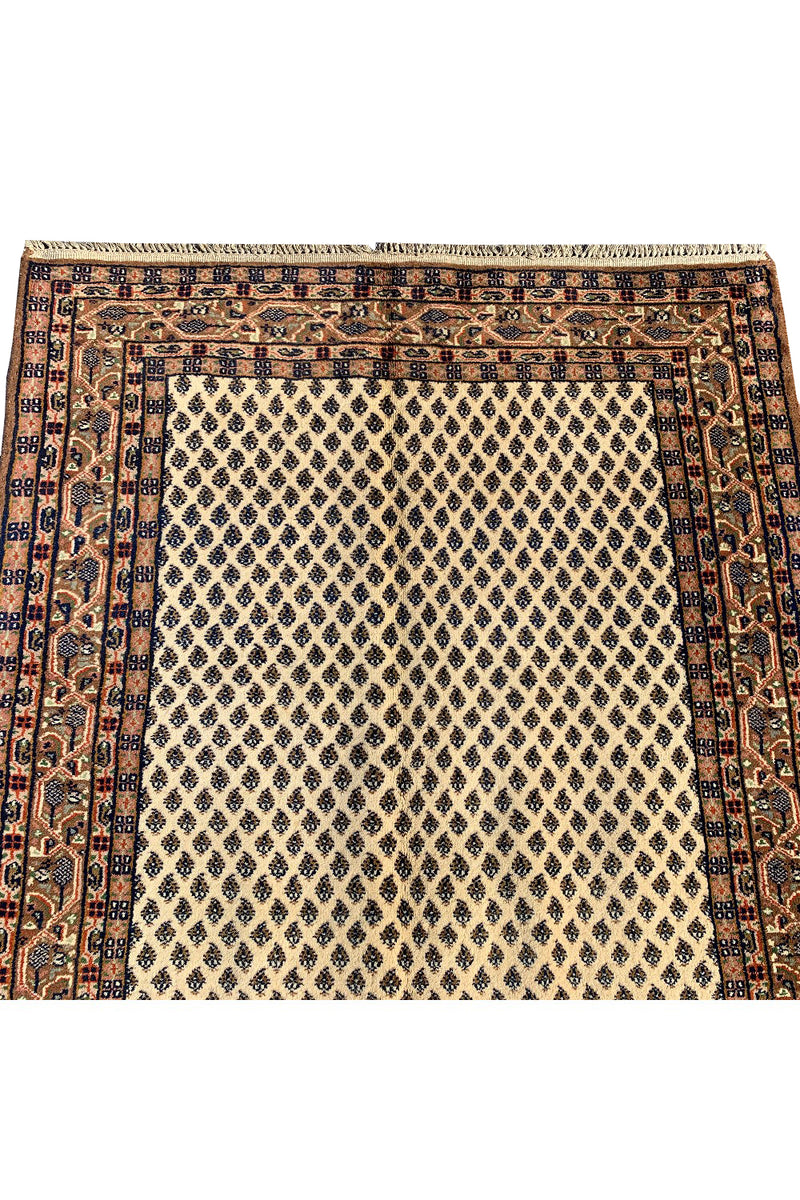 AUTHENTIC HAND KNOTTED VINTAGE BADAM GUL WOOL AREA RUG 5.11 X 3.11 FT (472 GER)