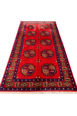 AUTHENTIC HAND KNOTTED VINTAGE TURKMEN FELPAH WOOL AREA RUG 5.9 X 2.11 FT (589 GER)