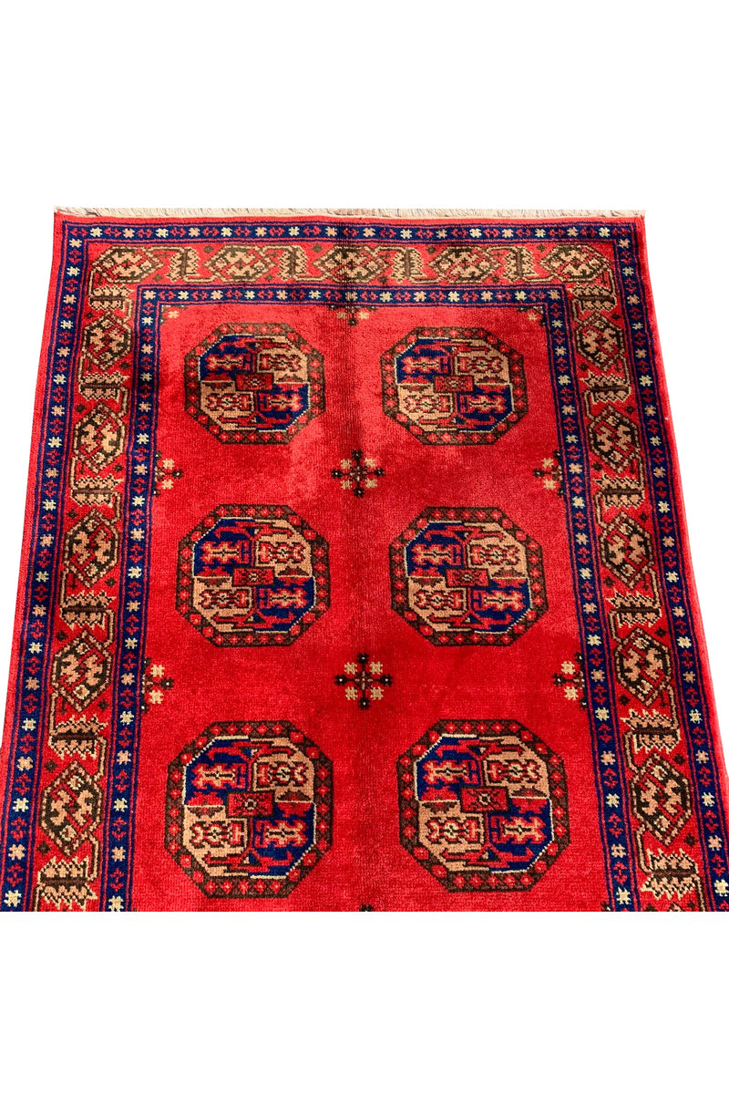 AUTHENTIC HAND KNOTTED VINTAGE TURKMEN FELPAH WOOL AREA RUG 5.9 X 2.11 FT (589 GER)