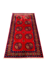 AUTHENTIC HAND KNOTTED VINTAGE TURKMEN FELPAH WOOL AREA RUG 5.9 X 2.11 FT (589 GER)