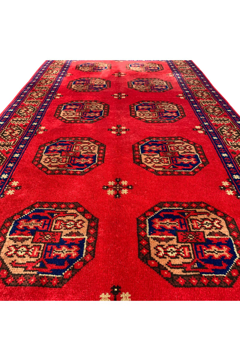 AUTHENTIC HAND KNOTTED VINTAGE TURKMEN FELPAH WOOL AREA RUG 5.9 X 2.11 FT (589 GER)