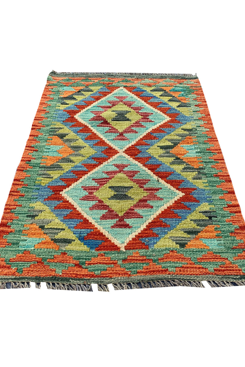 MODERN CHOBI KILIM 2.9 x 2.1 Ft