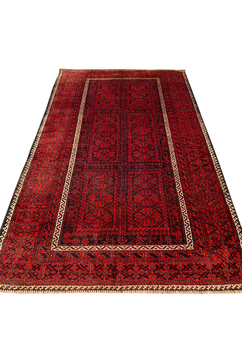 AUTHENTIC HAND KNOTTED ZAIDAN BALOUH WOOL AREA RUG 5.10 X 3.6 FT (590 GER)