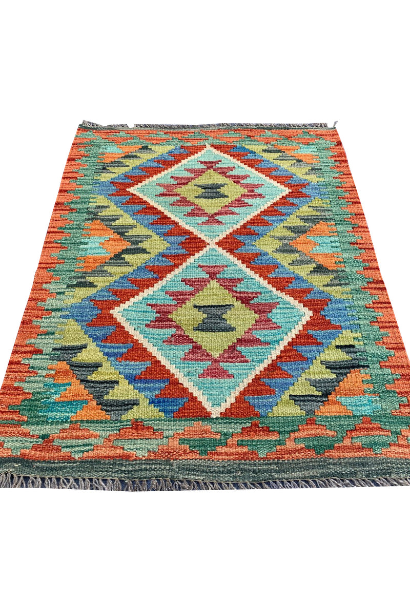 MODERN CHOBI KILIM 2.9 x 2.1 Ft