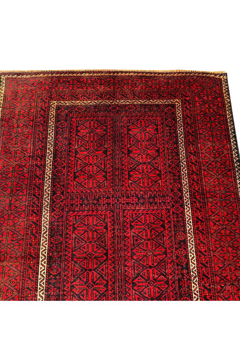 AUTHENTIC HAND KNOTTED ZAIDAN BALOUH WOOL AREA RUG 5.10 X 3.6 FT (590 GER)