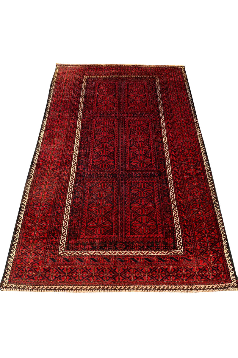 AUTHENTIC HAND KNOTTED ZAIDAN BALOUH WOOL AREA RUG 5.10 X 3.6 FT (590 GER)