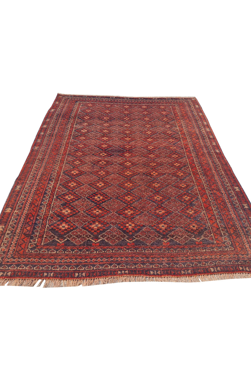 VINTAGE MASHWANI RUG 4.3 x 3.1 FT