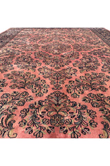 AUTHENTIC HAND KNOTTED VINTAGE SAROUK WOOL AREA RUG 9.4 X 6.6 FT (450 GER)