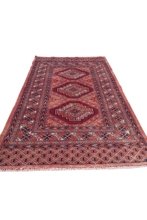 VINTAGE BOKHARA JHALDAR 4.3 x 2.7 Ft