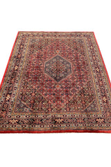 AUTHENTIC HAND KNOTTED VINTAGE BIJOUR WOOL AREA RUG 8.0 X 6.3 FT (451 GER)