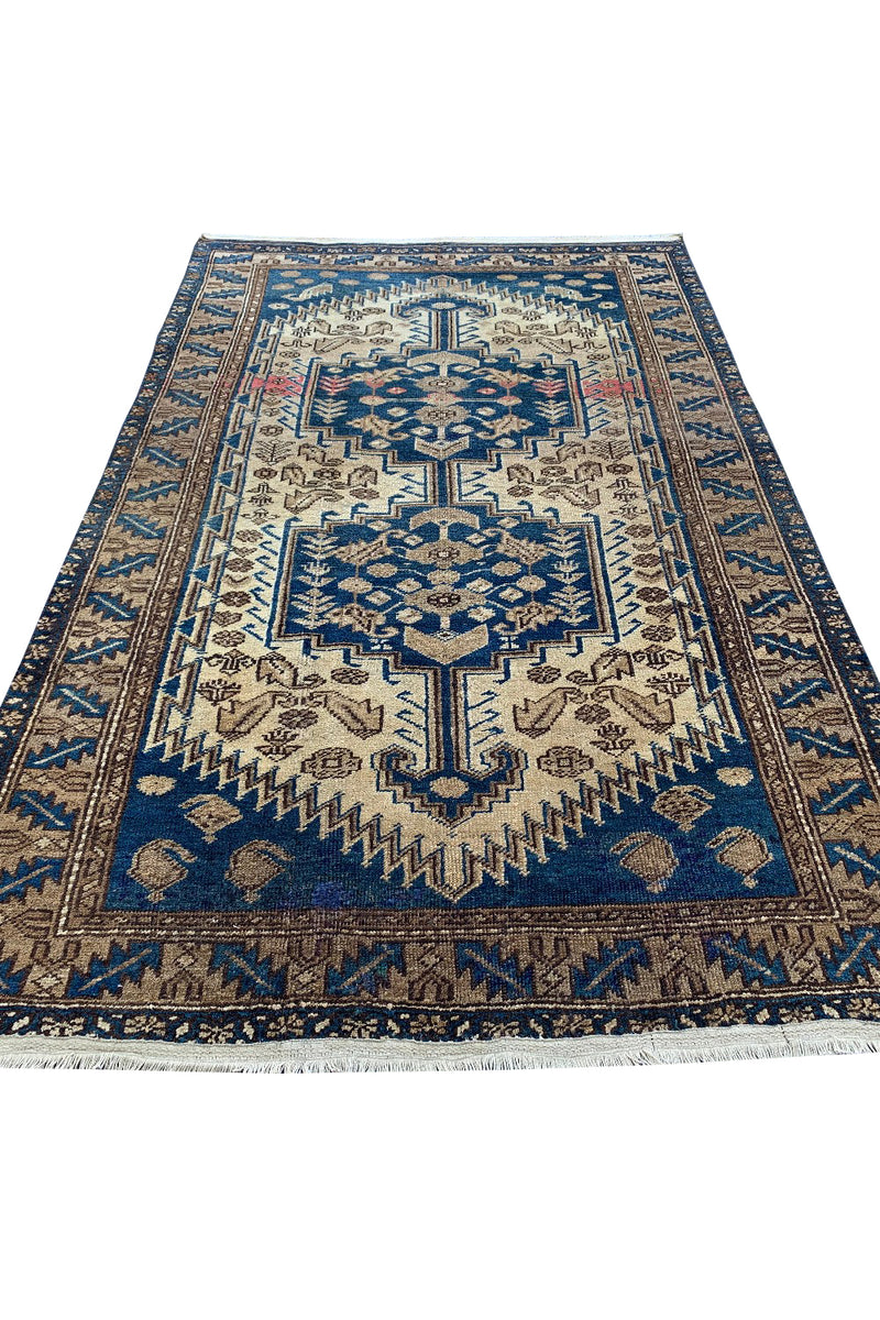 AUTHENTIC HAND KNOTTED VINTAGE HAMIDOUN WOOL AREA RUG 6.4 X 3.11 FT (477 GER)