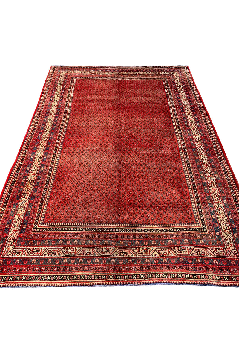 AUTHENTIC HAND KNOTTED BADAM GUL WOOL AREA RUG 13.0 X 8.7 FT (1298 GER)