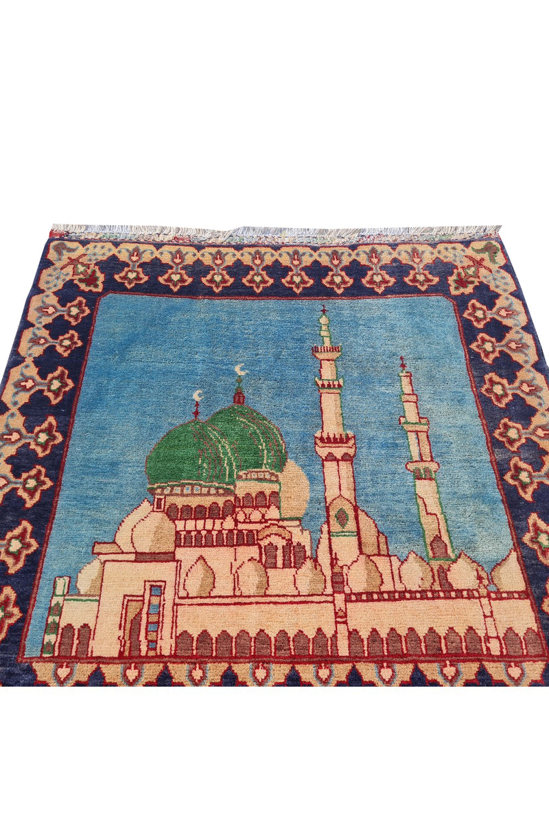 VINTAGE MAZAR SHARIF RUG 4.3 x 2.10 FT