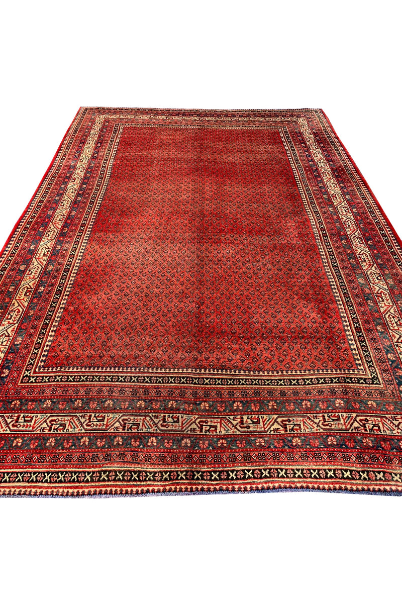 AUTHENTIC HAND KNOTTED BADAM GUL WOOL AREA RUG 13.0 X 8.7 FT (1298 GER)