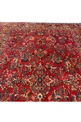 Authentic Hand Knotted Vintage Sarouk Wool Area Rug 12.9 X 8.9 Ft (339 Ger)