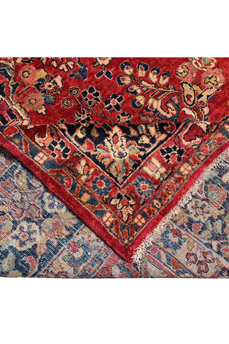 Authentic Hand Knotted Vintage Sarouk Wool Area Rug 12.9 X 8.9 Ft (339 Ger)