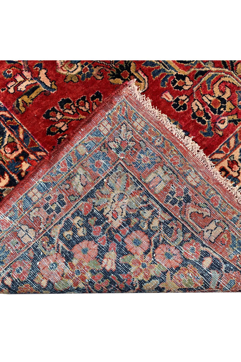 Authentic Hand Knotted Vintage Sarouk Wool Area Rug 12.9 X 8.9 Ft (339 Ger)