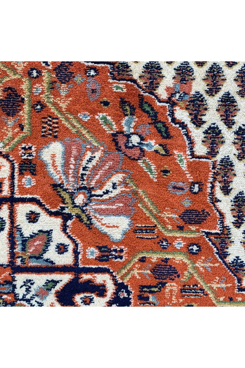 AUTHENTIC HAND KNOTTED VINTAGE BADAM GUL WOOL AREA RUG 6.4 X 4.3 FT (481 GER)