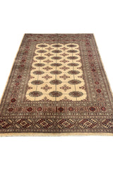 AUTHENTIC HAND KNOTTED VINTAGE PAKISTANI BOKHARA JHALDAR WOOL AREA RUG 5.9 X 4.3 FT (598 GER)