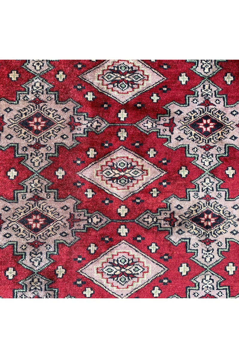 AUTHENTIC HAND KNOTTED VINTAGE PAKISTANI BOKHARA JHALDAR WOOL AREA RUG 10.8 X 8.2 FT (1301 GER)