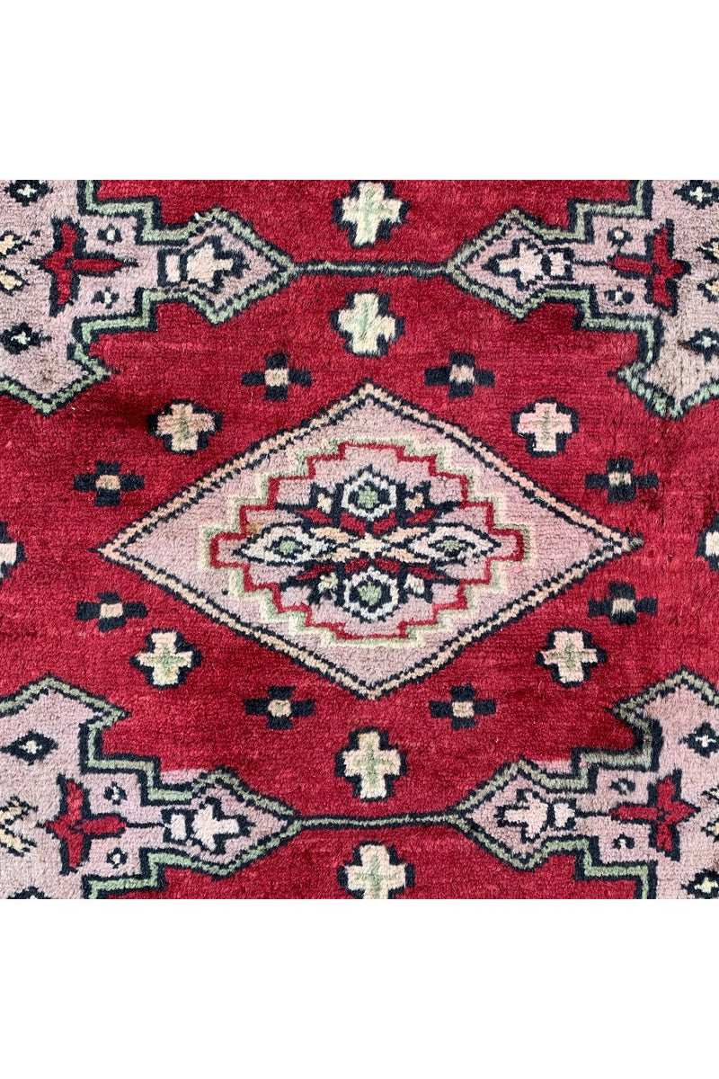 AUTHENTIC HAND KNOTTED VINTAGE PAKISTANI BOKHARA JHALDAR WOOL AREA RUG 10.8 X 8.2 FT (1301 GER)