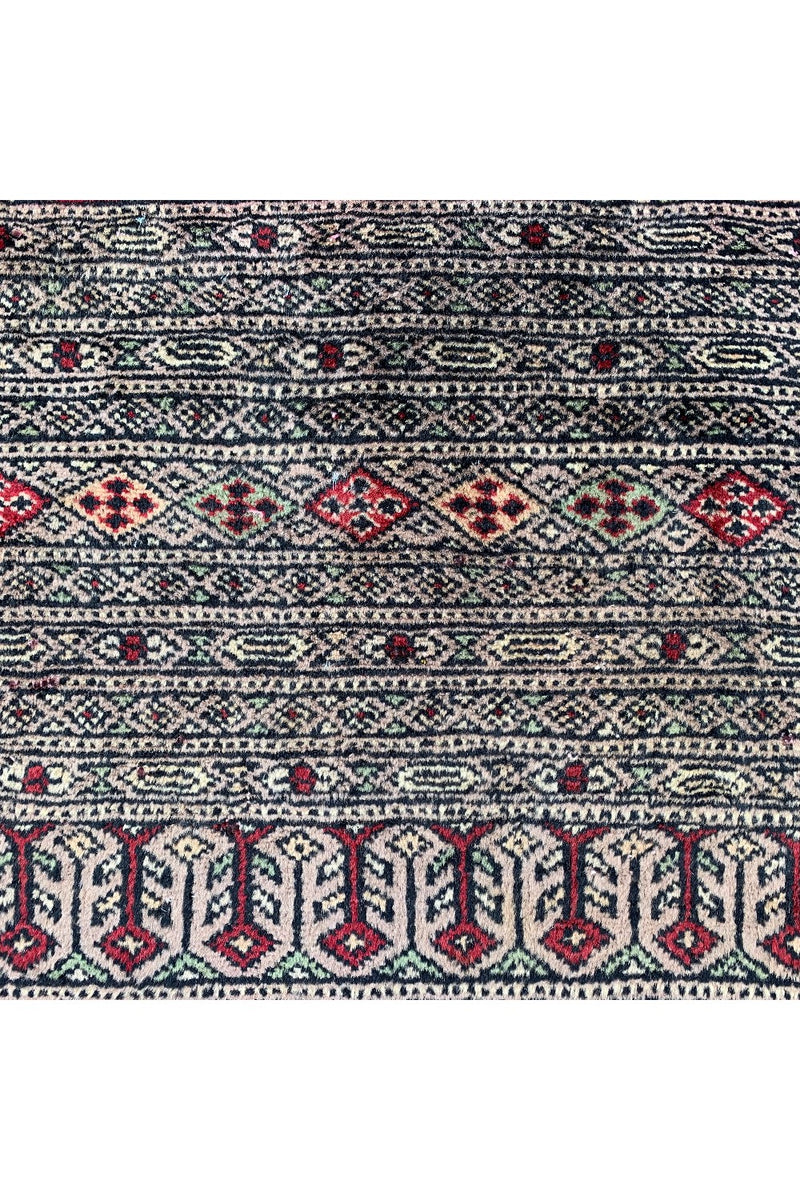 AUTHENTIC HAND KNOTTED VINTAGE PAKISTANI BOKHARA JHALDAR WOOL AREA RUG 10.8 X 8.2 FT (1301 GER)