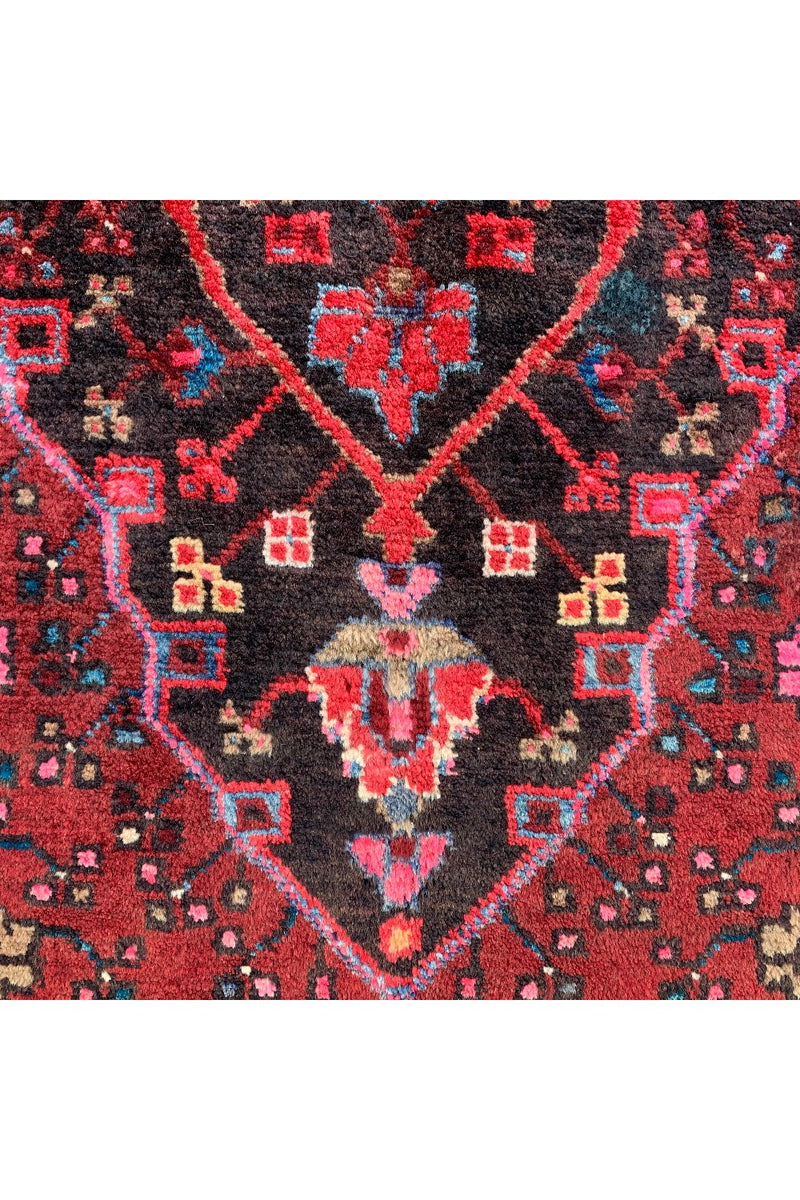 AUTHENTIC HAND KNOTTED VINTAGE HAMIDOUN WOOL AREA RUG 7.6 X 4.5 FT (482 GER)