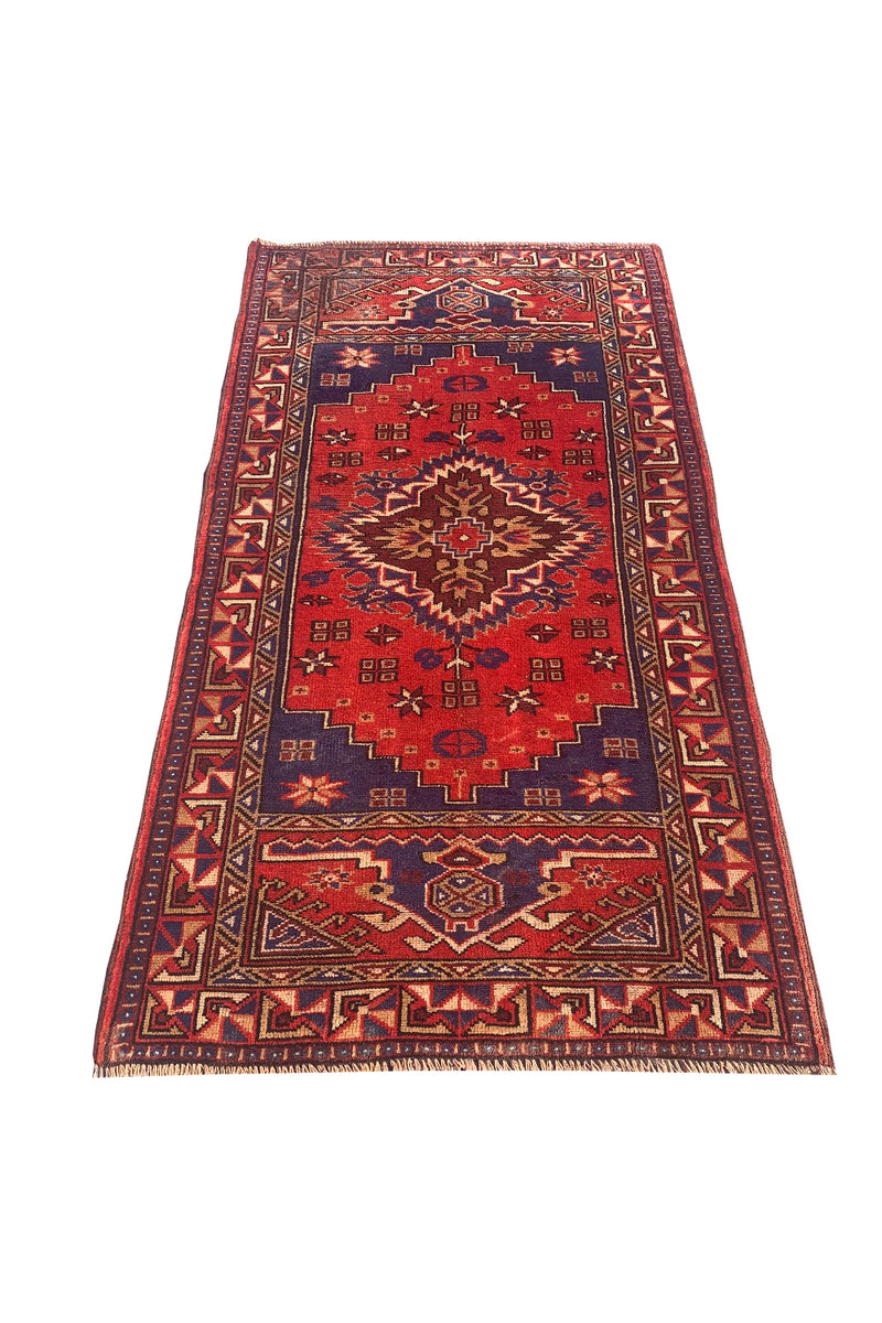 AUTHENTIC HAND KNOTTED VINTAGE TURKISH WOOL AREA RUG 5.9 X 3.2 FT (599 GER)