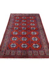 AUTHENTIC HAND KNOTTED VINTAGE BOKHARA JHALDAR WOOL AREA RUG 6.3 X 4.3 FT (483 GER)