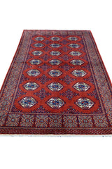 AUTHENTIC HAND KNOTTED VINTAGE BOKHARA JHALDAR WOOL AREA RUG 6.3 X 4.3 FT (483 GER)