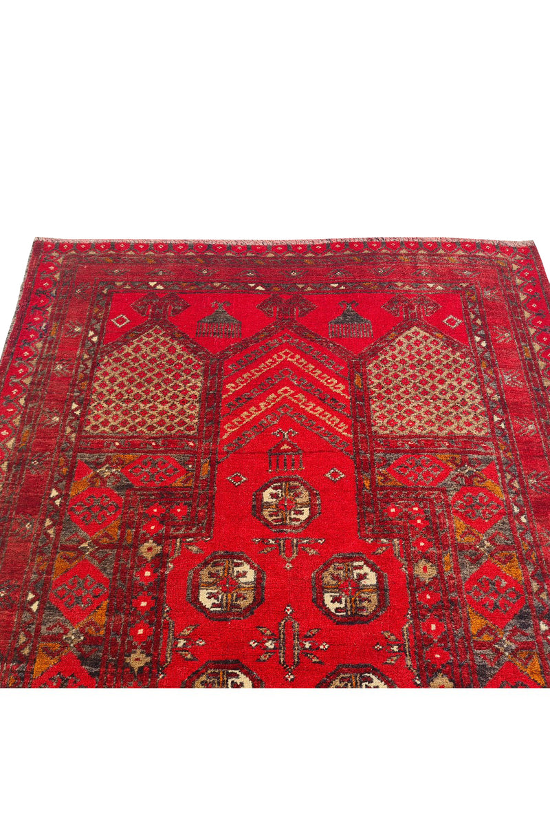 VINTAGE DOWLATABAD RUG 3.8 x 2.7 FT