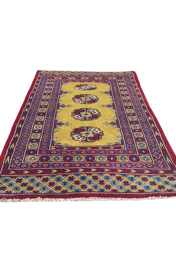 VINTAGE BOKHARA JHALDAR 3.8 x 2.8 Ft