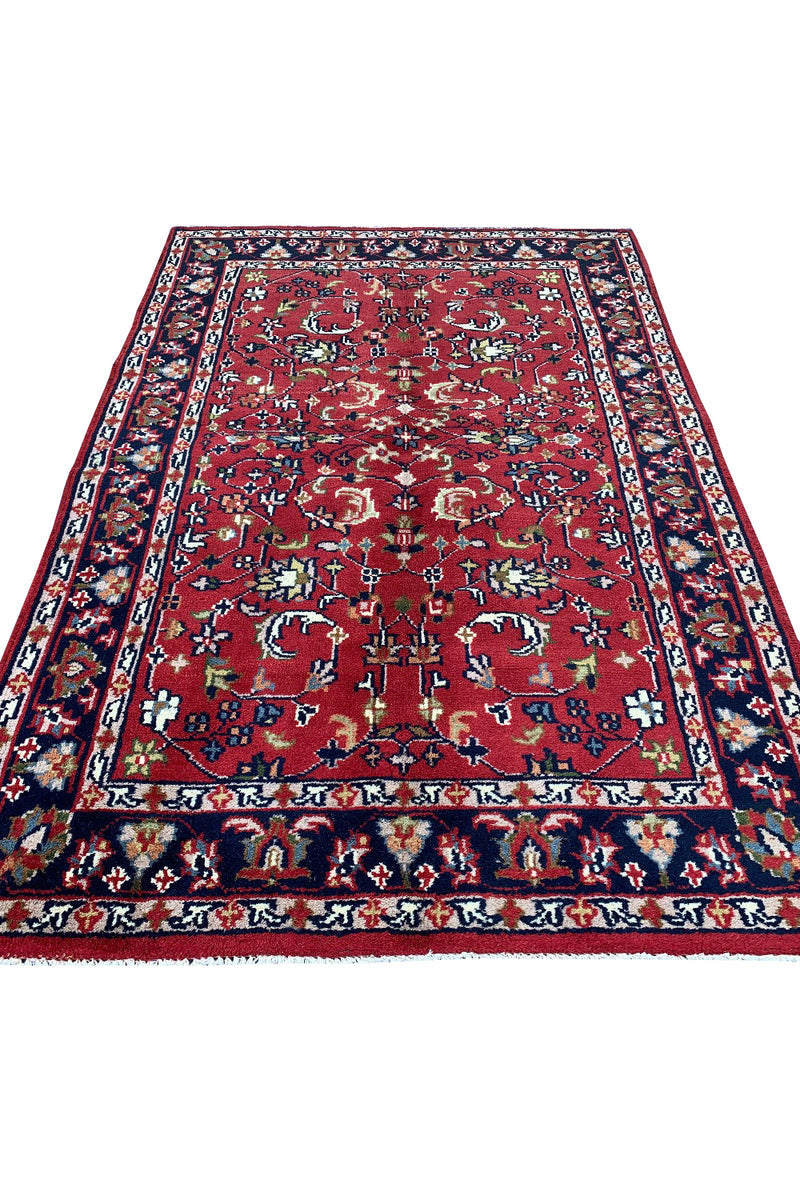 AUTHENTIC HAND KNOTTED INDO WOOL AREA RUG 6.0 X 4.0 FT (485 GER)