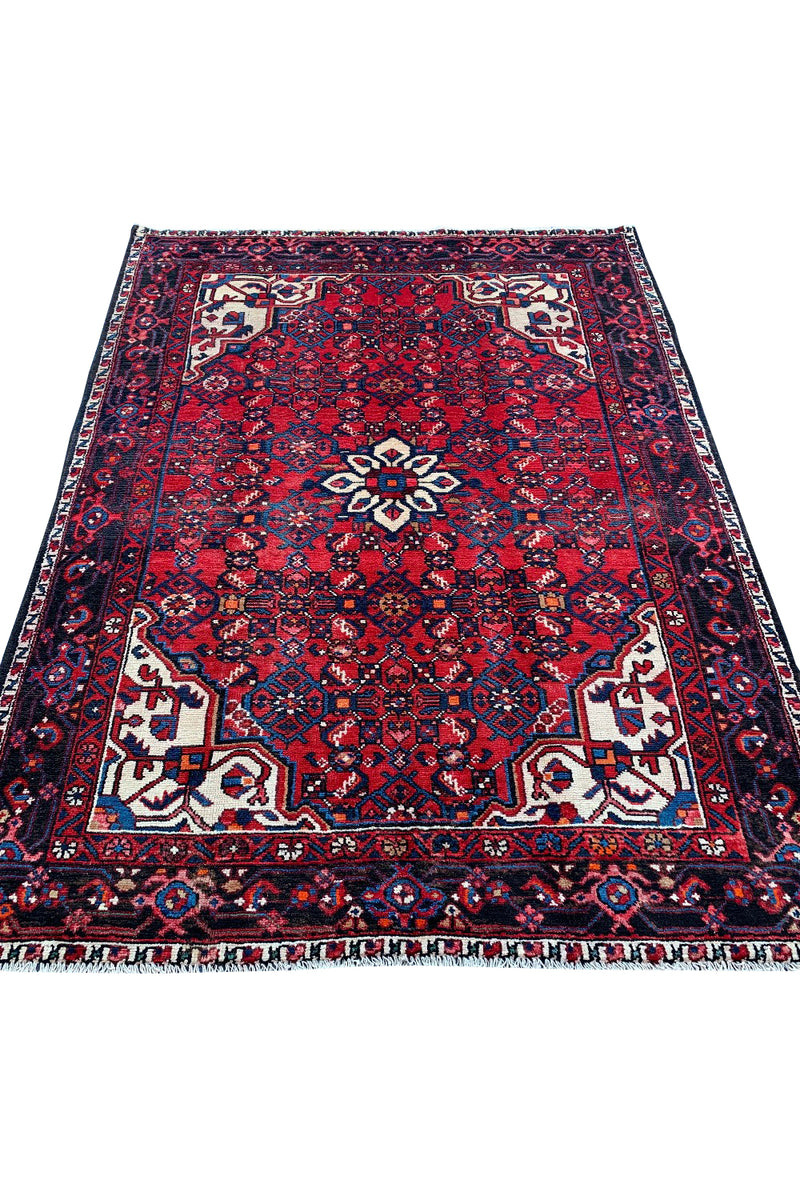 AUTHENTIC HAND KNOTTED VINTAGE HAMDIDOUN WOOL AREA RUG 6.5 X 4.9 FT (487 GER)