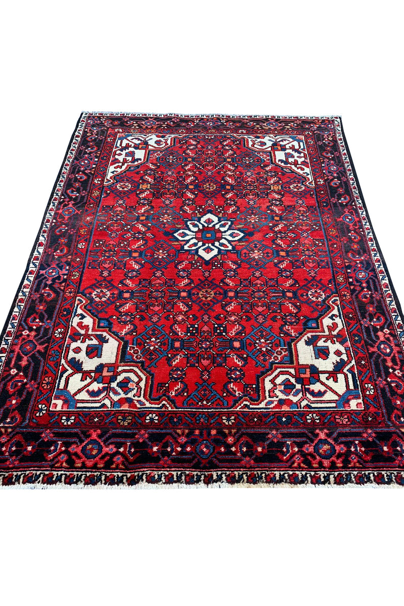 AUTHENTIC HAND KNOTTED VINTAGE HAMDIDOUN WOOL AREA RUG 6.5 X 4.9 FT (487 GER)